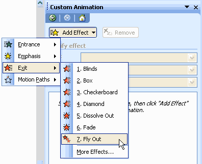 Custom Animation Task Pane