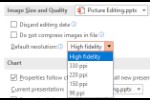 Set Document Resolution in PowerPoint 2016 for Windows