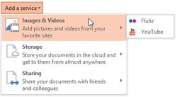 Add Services in PowerPoint 2013 for Windows