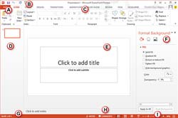 Interface in PowerPoint 2013 for Windows