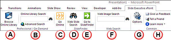 Options within the Slide Executive xPoint tab