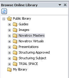 Browse Online Library task pane