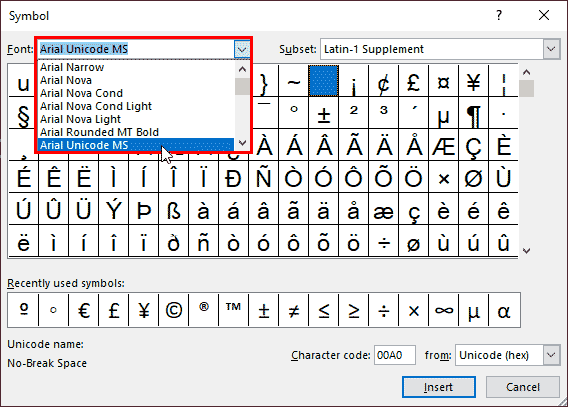 Choose Arial Unicode MS in the Font drop-down list in PowerPoint