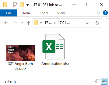 Excel and PowerPoint in same folder
